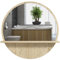kleankin Miroir Rond Mural de Salle de Bain Miroir avec étagère de Rangement - Ø 45 x 10H cm - Effet Bois Naturel