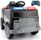 ELEMARA Voiture de police électrique 12 V pour enfants, camion alimenté par piles, jouet avec télécommande parentale, appel de sirène, talkies-walkies, lumières clignotantes, Bluetooth, musique, noir