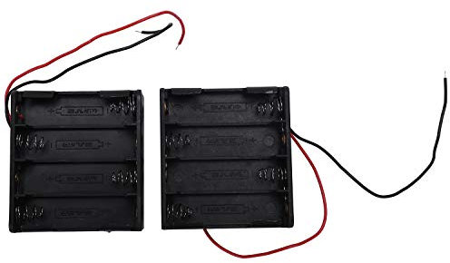 Sefdrert 2Pcs Black Plastic Battery Holder Case W Wire for 8 X AA 12V Batteries