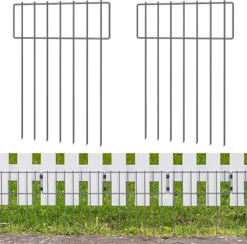 MOOACE 20 Pack Animal Barrier Fence,No Dig Dog Barrier Fencing, Rustproof Metal Wire Panels Garden Bottom Fence,43cm H X 6m Total Length