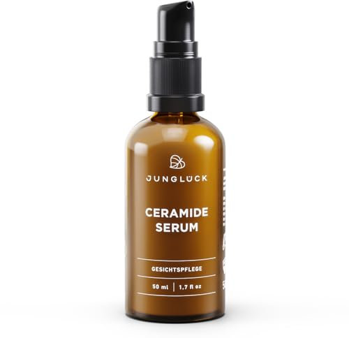 JUNGLÜCK Ceramide Serum - Vegan | Cremiges Gesichtsserum nährt trockene, gereizte Haut und mindert Rötungen | Schützt wirksam und natürlich die Hautbarriere