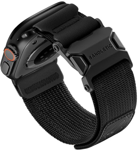 Bandletic kompatibel mit Apple Watch Ultra 3/2/1 Armbänder Weiches Nylon Magnetischer Armband 49mm 45mm 46mm 44mm für iWatch Series Ultra 11 SE3 10 9 8 7 6 5 4, 42mm 3 2 1 Armbander für Herren Damen