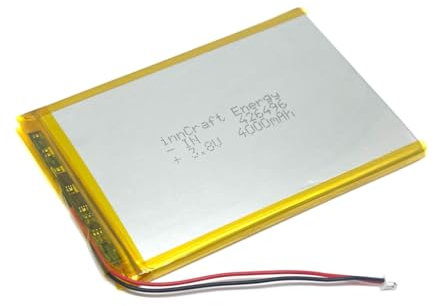Batteria ai polimeri di litio innCraft Energy 4000mAh 3,7 V, 98 x 64 x 4 Modello IN426496 2P Molex 51021-020 Connettore 1,25 mm