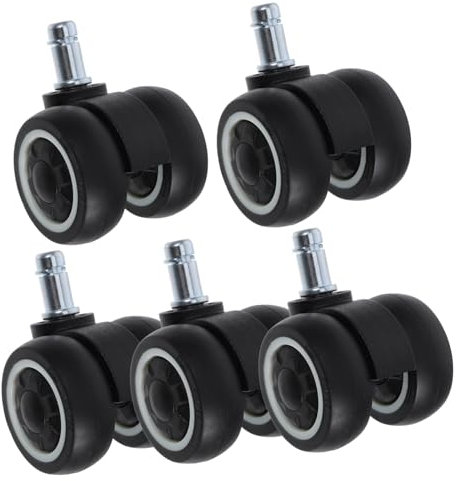 ZUNOXAZ 5 piezas Ruedas Giratorias para Sillas de Oficina de Ruedas Silenciosas para Baldosas Instalación Alta Durabilidad Movimiento Suave Compatibles con Sillas de Oficina y Gaming