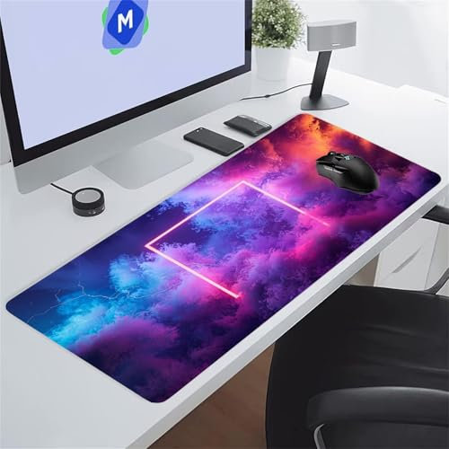 Néon Abstrait Tapis de Souris de Jeu 1500x800x2 mm Grand Tapis de Souris Gaming sous-Main Bureau Gamer Large avec Base Antidérapante Tapis de Clavier Lavable pour Gamer PC