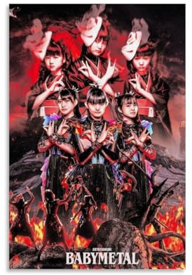 HUYREWHUYUU Babymetal Poster, Vintage-Poster, dekoratives Gemälde, ästhetische Wandkunst, Leinwand-Dekor für Wohnzimmer, Schlafzimmer, 20 x 30 cm, ungerahmter Stil