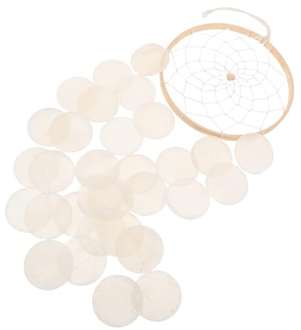 DECORNIJIA Fenster Windspiele Im Küstenstil Traumfänger Für Windspiele Für Schlafzimmer Erwachsene Muschel Wandbehang Funkelndes Muschel Windspiel Weiß