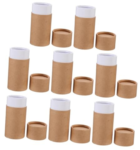 50ml Pappröhren Papier Rund mit Deckel 8 Stück für Tee und Ölflaschen | Braune Verpackungsröhren, Kompakt und Tragbar, Sicherer Deckel, für Bastelbedarf und Heimordnung