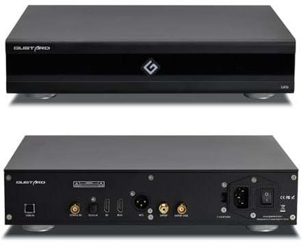Gustard U26 USB Digital Interface DDC, DSD2048 PCM1.536MHz OCXO K2 Audio Interface, USB/10MHz Clock Input Dual IIS/AES/Optical/Coaxial/BNC Coaxial Output Low Noise Precision Digital Bridge, Black