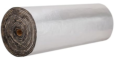 Aislamiento Termico Autoadhesivo Película Reflectante Impermeable, Aislante Térmico Reflexivo Lámina Aislante， for Ventanas Puertas Camper Furgonetas Techo.(1*10m/3.2*33ft,25MM(THK))