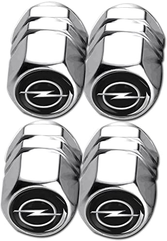 4 Stück Auto Ventilkappen für Opel OMAX Vectra Astra Zafira Insignia Zubehör, Aluminiumlegierung Luftdicht Ventildeckel, Ventil Kappen Zubehör (Silber)
