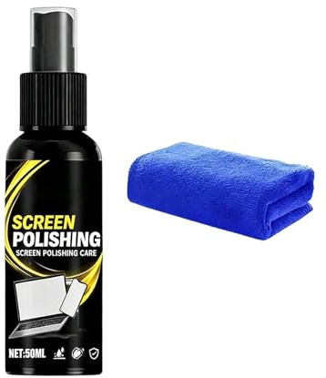Touchscreen-Reinigungsspray – Reinigungslösung 9,2 x 3,1 x 3,1 cm | Bildschirm-Reinigungsset mit Handtuch | Laptop-Monitor Reiniger für Handy, TV