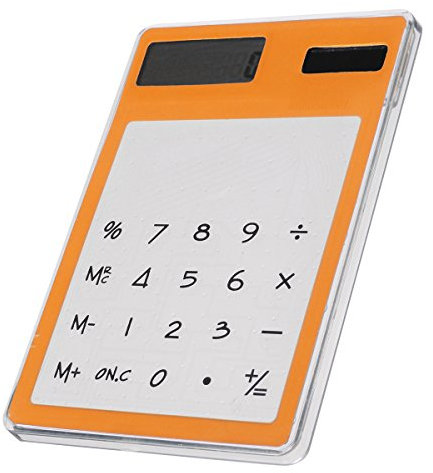 EsportsMJJ Mini Calculatrice Transparente LCD Écran Tactile Bureau Compteur Calculateur-Orange