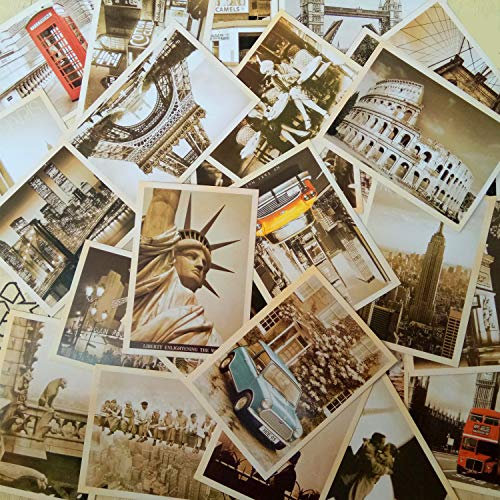 EUGU 32 Pcs 1 Set Vintage Retro Old Travel Postkarten für den Wert zu sammeln