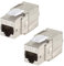 1aTTack.de 2 x CAT 8-2 x Keystone RJ45 sans outil CAT8 Key Stone boîtier métallique blindé 40 Gbit s compatible avec Cat5 Cat6 Cat7 2 pièces Cat8 Keystone Cat8 Keystone