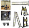 LARS360 Teleskopleiter 5m Alu-teleskopleiter Belastbarkeit 150kg Rutschfester Aluleiter Klappleiter Schiebeleiter Sprossenleiter Ausziehleiter Teleskop-Design Mehrzweckleiter Faltbar(2,5+2,5M)