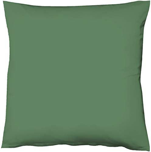 fleuresse Mako-Satin-Kissenbezug Uni Colours Farbe jagdgrün 7060 35 x 40 cm