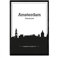 Nacnic Plakat mit Karte von Amsterdam - Niederlande. Skyline Blätter mit Städten in Europa mit schwarzen Schatten. A4-Format