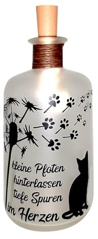 Kilala LED-Leuchtflasche Trauer Haustier Katze Andenken Erinnerung