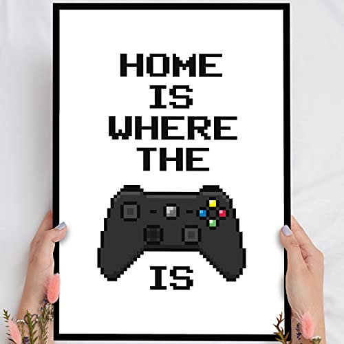 Elbeffekt Holzbild Gaming Home - personalisierbar zum Hinstellen/Aufhängen optional beleuchtet, 30. Geburtstag Männer mit Spruch auf Holz - Wand-Bild Aufsteller Dekoration - persönliches Geschenk