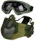 Yzpacc Airsoft Maske mit Brille, Faltbare Half Face Airsoft Mesh Maske mit Gehörschutz für Paintball Schießen Cosplay CS Spiel (Grün 2)