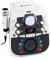Auna Starmaker 2.0 - Impianto Per Karaoke, Funzione Bluetooth, Porta Usb, Lettore CD Adatto a CD, CD+G, CD-Rw, Incl. Microfono, 2 Ingressi Microfono, Show Led, Uscita A/V, Bianco