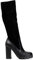 CAFèNOIR stivali in simil pelle stretch con tacco e plateau carrarmato nero 39