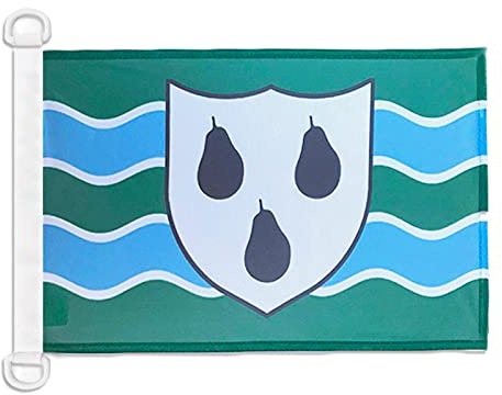 AZ FLAG Worcestershire New county Boat Flag 45x30 cm Plastic Rings | Outdoor and marine use 12x18 in boat flag weather resistant with double stitched seams and reinforced edges mesh polyester