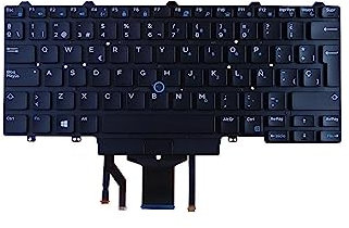 Portatilmovil® - Clavier pour ordinateur portable DELL Latitude E5450 E7250 E7450 rétroéclairé et POINTSTICK