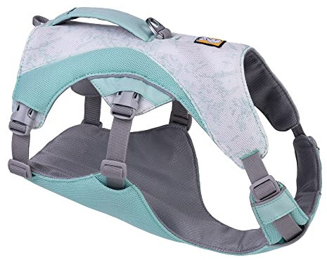 RUFFWEAR Swamp Cooler Hundegeschirr und Griff, leichte Laufausrüstung hält Haustiere bei heißem Wetter kühl, Verstellbar, stark und kühlend, 2 Leinen-Portale, Sage Green (XX Small, 33-43cm)