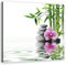 Feeby Wandbild Zen Wasser Spa Bambus 60x60 cm Druckbild Leinwandbild Steine Orchidee Abstraktion Stilleben Weiß