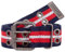 2Stoned Nietengürtel Stoffgürtel 4cm mit Dornschließe in Navy-Rot-Weiss 115 cm lang für Erwachsene und Kinder