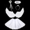 vamei Engelsflügel Weiß 60CM Engel Kostüm Kinder mit Halo Stirnband Zauberstab Engel Flügel Weiße Tutu Rock Kinder für Halloween Karneval Cosplay Party Fasching Kostüme