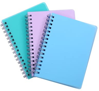 Irmanas Spiral-Notizblock, A6 Collegeblöcke Liniert, klein College-Schulbedarf, Taschennotizbuch für die Arbeit, ästhetisches Geschenk, Bürobedarf für Teenager, Mädchen und Jungen, 3 Stück