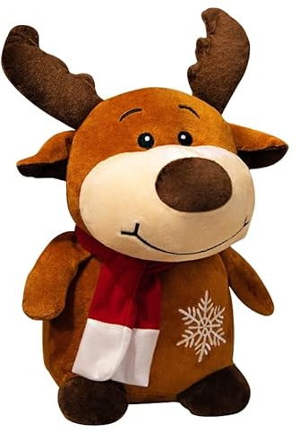 Uposao Weihnachten Dekoration Stofftiere, 23CM Elch Puppe Kuscheltiere Gefüllte Plüsch Spielzeug PlüschKissen Weiches Schlafkissen Ornament Tischdeko Geburtstagsgeschenk für Kinder Erwachsene