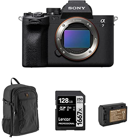 Sony Alpha a7 IV Full Frame Mirrorless Interchangeable Lens Digital 4K Camera, Black - Bundle with 256GB SD Memory Card, Camera Backpack, Sony 1 Year Limited Warranty