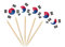 AhfuLife 100/200 Stück Cocktail Stick Flaggen, Zahnstocher Flagge für Sandwich Lebensmittel Cupcake Toppers Cocktail Obst Geschirr Party Supplies Pub Decor (100 Stück, Koreanisch Zahnstocher Flagge)