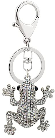 iSpchen Cartoon Schlüsselanhänger Bling Glänzender Frosch Schlüsselanhänger Personalisiert Schlüsselband Taschen Anhänger Charm Glitzer Strass Schlüsselanhänger Ornamente