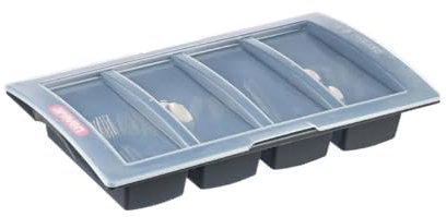Araven Bandeja para cubiertos con tapa gris oscuro
