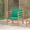 INLIFE 362296 Fauteuil de jardin en bambou avec coussin vert 10,8 kg