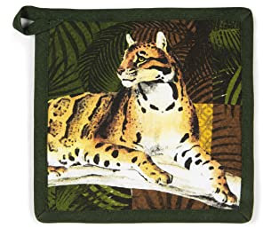 Excelsa Leopard Topflappen, 20 x 20 cm, Futter 100% Baumwolle, Füllung aus Polyester