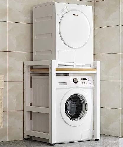 UPIKIT Washing Machine Shelf Rack, Over Washer Machine Storage Unit, Stacking Kit for Washer and Dryer, Washing Machine Storage Shelf for Bathroom Kitchen Balcony Laundry Room, Bearing Capacity 300