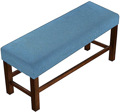 YOPOIY Jacquard Stuhlhussen, Abnehmbar Universal Bezug Für Esszimmer Bank Strecken Bezug Für Esszimmerstuhl Formschlüssig Dining Bench Cover-Blau-160-180cm