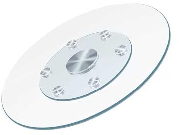 PADG Esstisch aus gehärtetem Glas, Plattenspieler, runder Plattenspieler, Drehtisch, Plattenspieler, Sockel, Plattenspieler, Hotel, runder Plattenspieler (CH : 100cm)