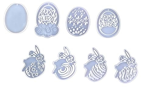EXCEART 8st Epoxidform Fondant Zuckerförmchen Zu Ostern Osterformen Für Schokolade Kaninchen Aus Silikon Seife in Hasenform Ostereierformen Aus Silikon Fudge Kieselgel Schlüsselanhänger 3d