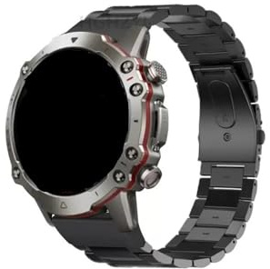 WUURAA Schnellverschluss-Uhrenarmband aus Edelstahl, geeignet for Amazfit Falcon Band, Damen-Herren-Armband for AmazfitFalcon-Armband (Color : Black, Size : Amazfit Falcon)