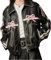Hesaco Y2k Veste de moto en cuir avec nœud papillon pour femme Style vintage, rose, Small