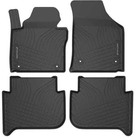 WALSER Premium Fussmatten Auto für VW Touran (1T1, 1T2) 02/2003-2010, 100% passgenaue Gummimatten Auto - Made in EU, robuste Fußmatten Auto, Auto Fußmatten, Fußmatte Auto