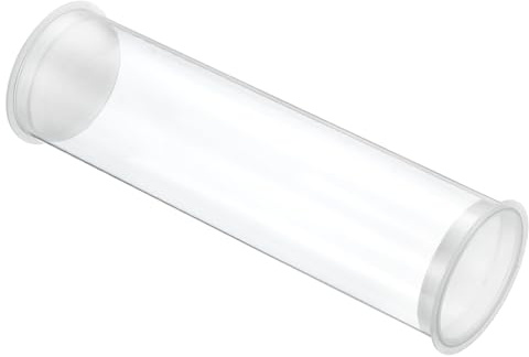 PATIKIL 5.9L x 1.7Dia Clear Storage Tubes, 1Pcs PC Plastic Transparent Hollow Round Rigid Tube with Cap for Beads Bath Salt Container Wedding Party Favors