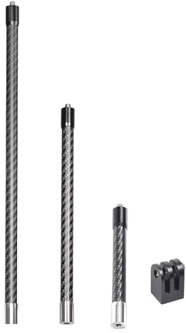 Fotoleey Karbonfaser Kamera Verlaengerungsstange Set Fuer Insta360 X5 X4 X3 X2,Go Pro Hero 12 11 Helm Fahrrad Halterung Leicht Vielseitig